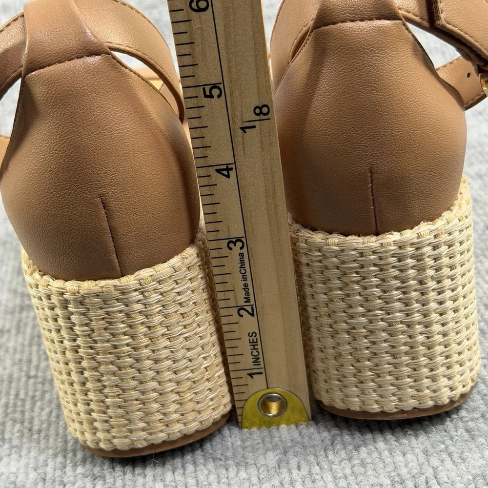 Dolce Vita Size-6.5 Women's Alumina Espadrille Sandals Wedge Brown